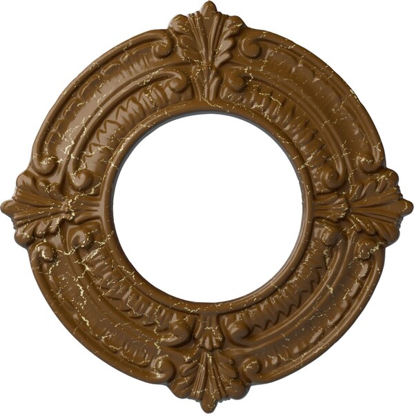 Ekena Millwork Benson Ceiling Medallion (Fits Canopies up to 4 1/8"), 9"OD x 4 1/8"ID x 5/8"P, Smokey Topaz Crackle CM09BNSTC - main